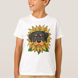 T-shirt Visage de chien Rottweiler mignon sur Tournesol
