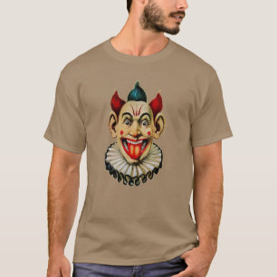 T-shirt Visage de clown Déplaisant Vintage
