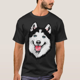 T-shirt Visage de Husky Sibérien Cool Premium