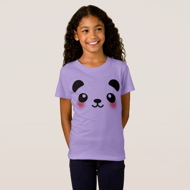 T-Shirt Visage de Kawaii Panda (Devant entier)