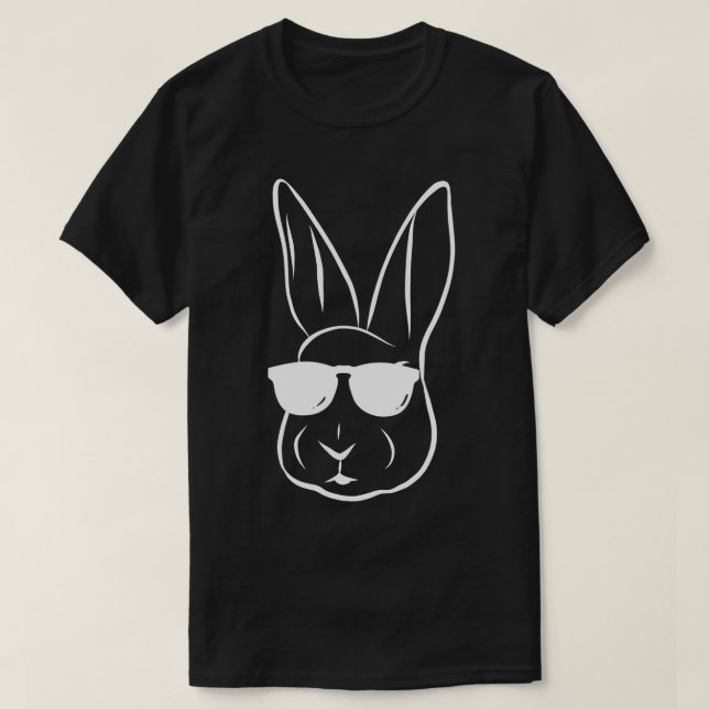 T-shirt Visage de lapin avec lunettes de soleil jour de Pâ (Design devant)