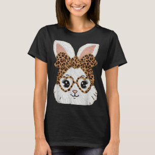 T-shirt Visage de léopard de lapin de lapin mignon Gles fi