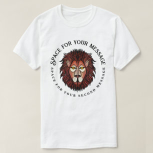 T-shirt Visage de Lion Texte Personnalisé Circulaire Artis