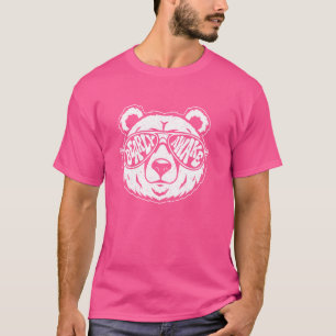 T-shirt Visage de l'ours amusant avec lunettes de soleil B