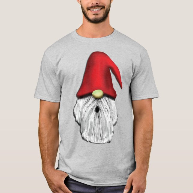 T-shirt Visage de Noël Gnome (Devant)
