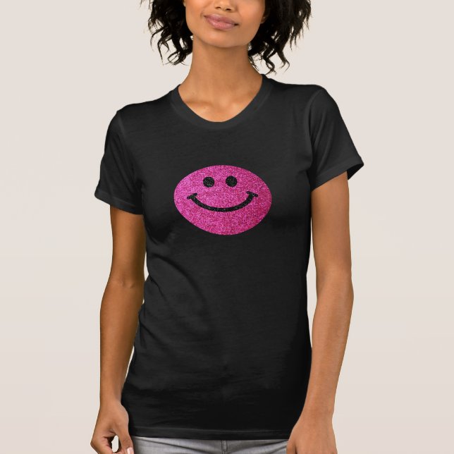T-shirt Visage de parties scintillantes de faux de roses (Devant)