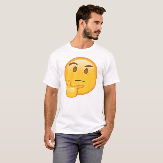 T-shirt Visage de pensée - Emoji (Devant entier)