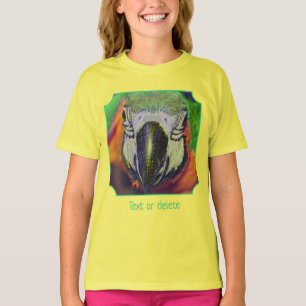 T-shirt Visage de perroquet Ara bleu et or Art personnalis