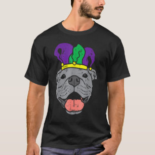 T-shirt Visage de Pitbull de Jester Mardi Gras Pittie Chie