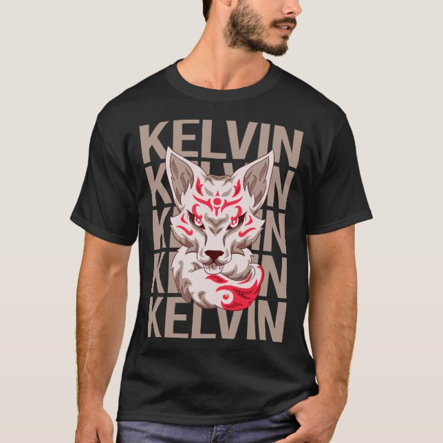 T-shirt Visage de Renard - Nom Kelvin (Devant)