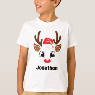 T-shirt Visage de renne de Noël mignon