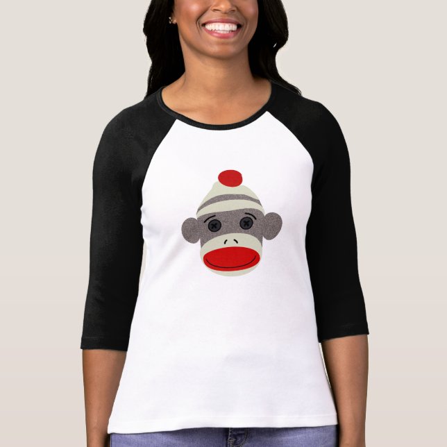T-shirt Visage de singe de chaussette (Devant)
