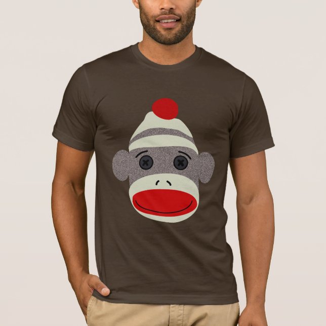 T-shirt Visage de singe de chaussette (Devant)