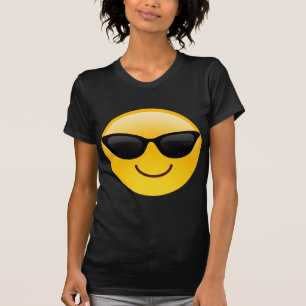 T-shirt Visage de sourire avec des lunettes de soleil