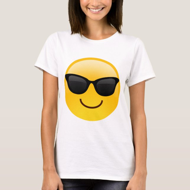 T-shirt Visage de sourire avec des lunettes de soleil (Devant)