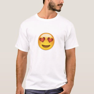 T-shirt Visage de sourire avec les yeux en forme de coeur