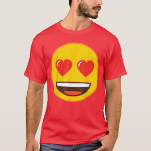 T-shirt Visage de sourire jaune aux yeux de coeur Emoji of