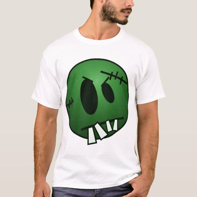 T-SHIRT VISAGE DE ZOMBIECON - VERT (Devant)