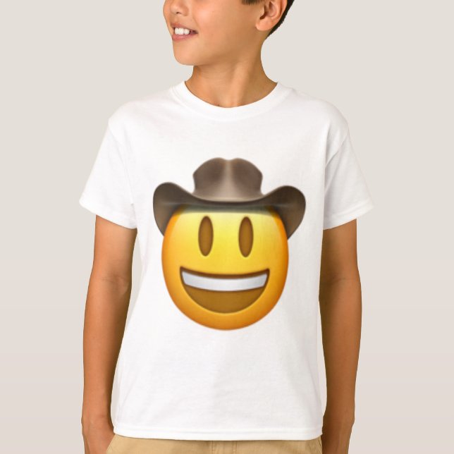 T-shirt Visage d'emoji de cowboy (Devant)
