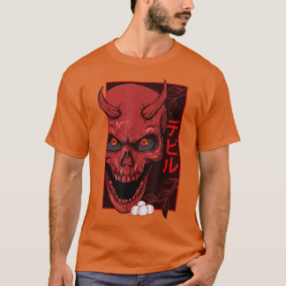 T-shirt Visage démon japonais Diable crâne oni harajuku a