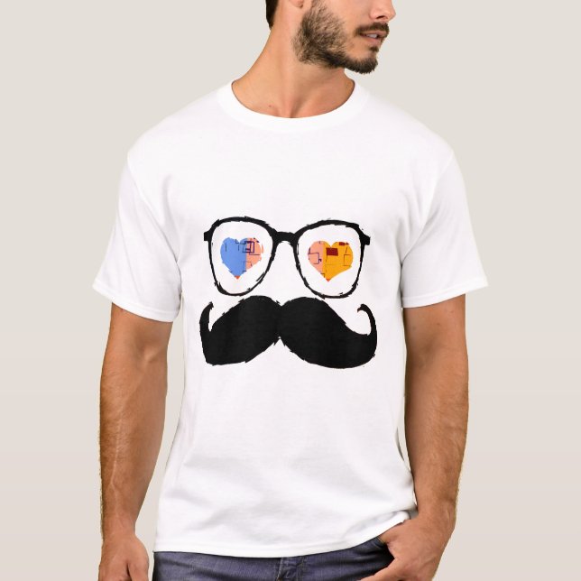 T-shirt Visage drôle avec Moustache 3 (Devant)