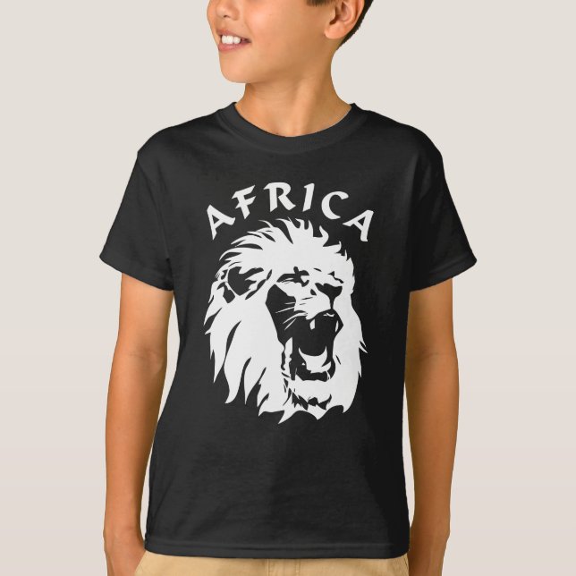 T-shirt Visage du lion rugissant | Afrique (Devant)