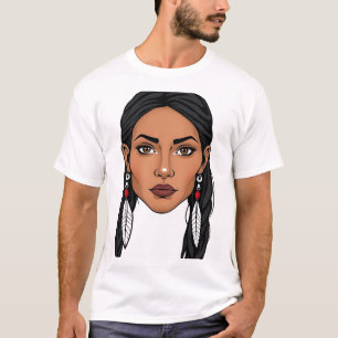 T-shirt Visage d'une femme cherokee autonome