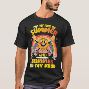 T-shirt Visage heureux groovy vibrations estivales j'ai l'
