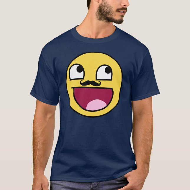 T-SHIRT VISAGE IMPRESSIONNANT AVEC LA MOUSTACHE (Devant)