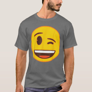 T-shirt Visage jaune de sourire clin d'œil émoji officiel