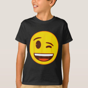 T-shirt Visage jaune de sourire clin d'œil Emoji officiel