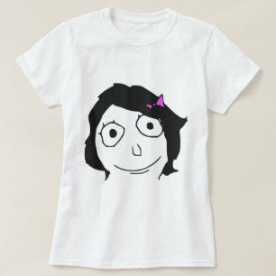 T-shirt Visage Meme de rage de brune de cheveux noirs de