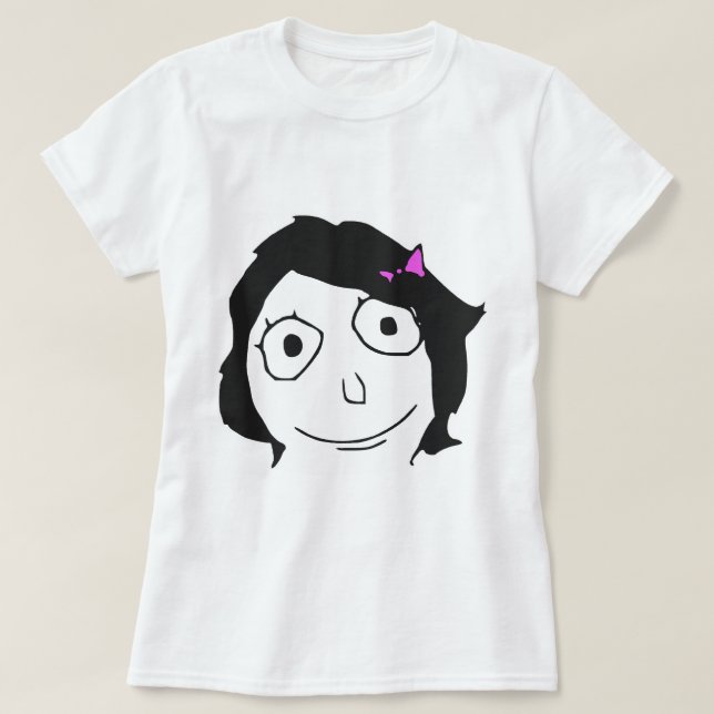 T-shirt Visage Meme de rage de brune de cheveux noirs de (Design devant)