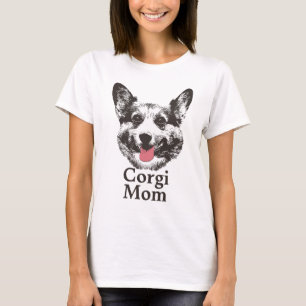T-shirt Visage mignon d'animal de chien de maman de corgi