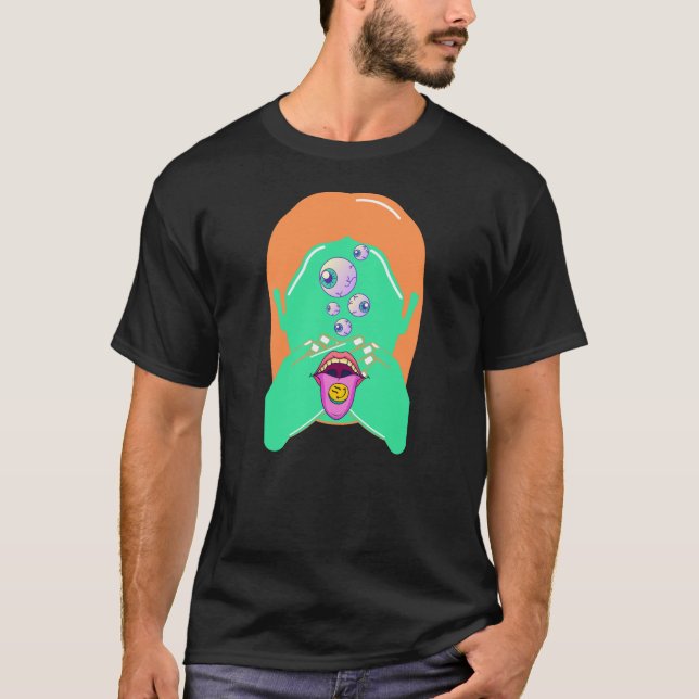 T-shirt visage monstre (Devant)