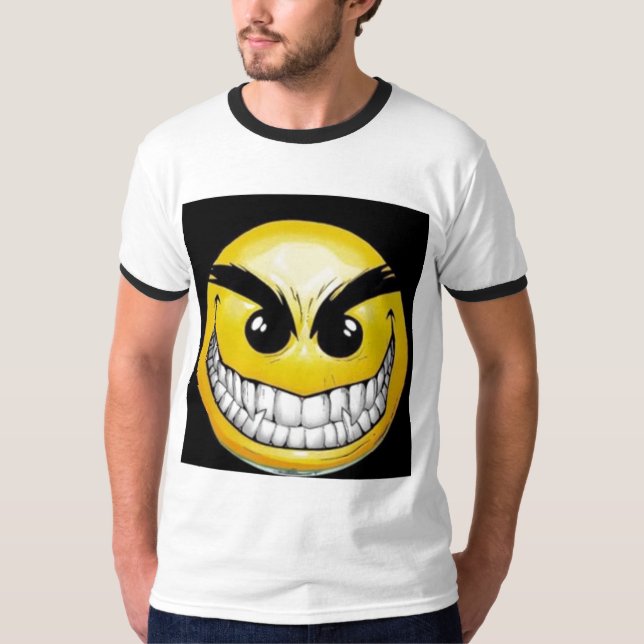T-shirt visage-rire-mauvais (Devant)