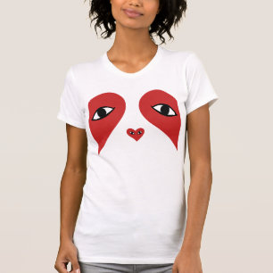 T-shirt Visage rouge Aimer les yeux du coeur