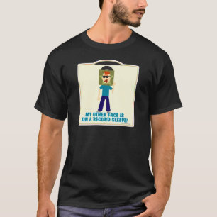 T-shirt Visage Sleeve Fun Music Dessin Design tendance