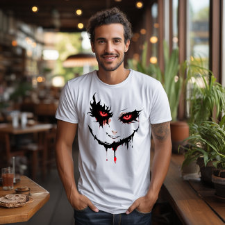 T-shirt Visage Sombre aux Yeux Enflammés