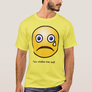 T-shirt Visage Tearatif Jaune Tu Me Rends Triste Visage