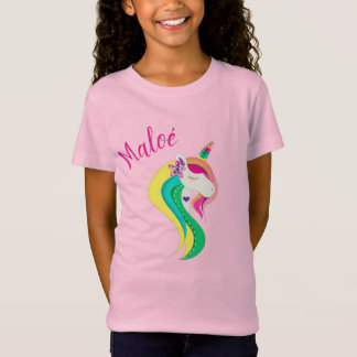 T-Shirt Visage Unicorne avec prénom