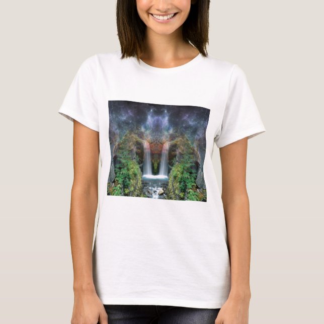 T-shirt Visages cachés dans les cascades d'Imaginaire (Devant)