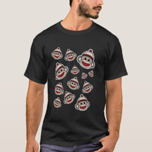 T-shirt Visages de singe en chaussette mignons Singe en ch