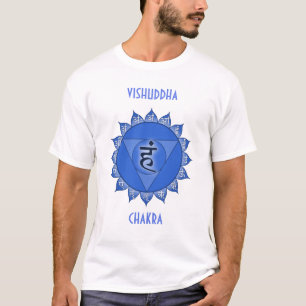 T-shirt Vishuddha Chakra Blue Petals & Sanskrit Vowels