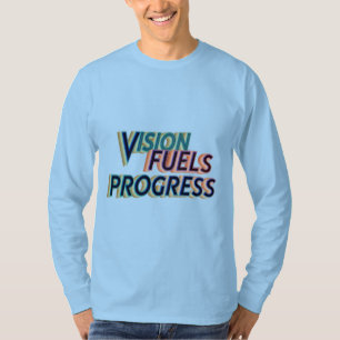 T-shirt "Vision Fules Progress" mots de motivation bleu T-