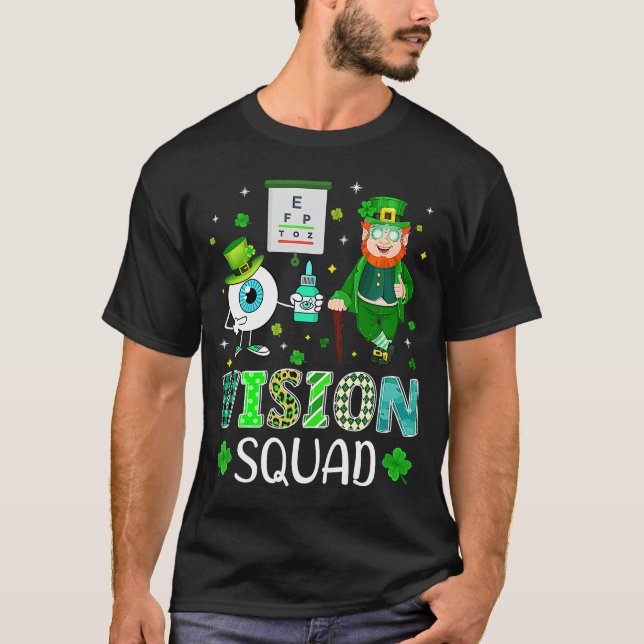 T-shirt Vision Squad Leprechaun Optométriste Shamrock St P (Devant)