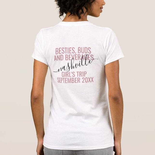 T-shirt Visite guidée personnalisée des filles roses du we (Dos)
