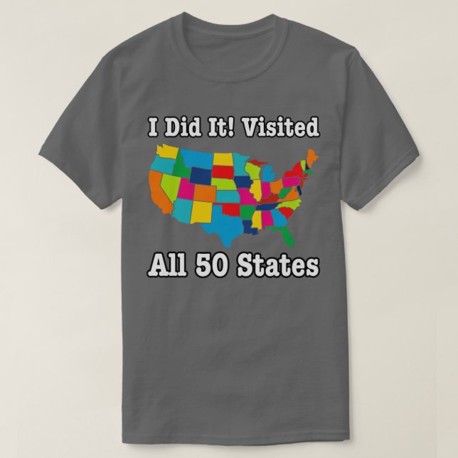 T-shirt Visité Tous les 50 États États-Unis États (Design devant)