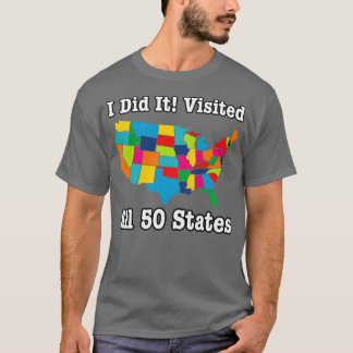 T-shirt Visité Tous les 50 États États-Unis États