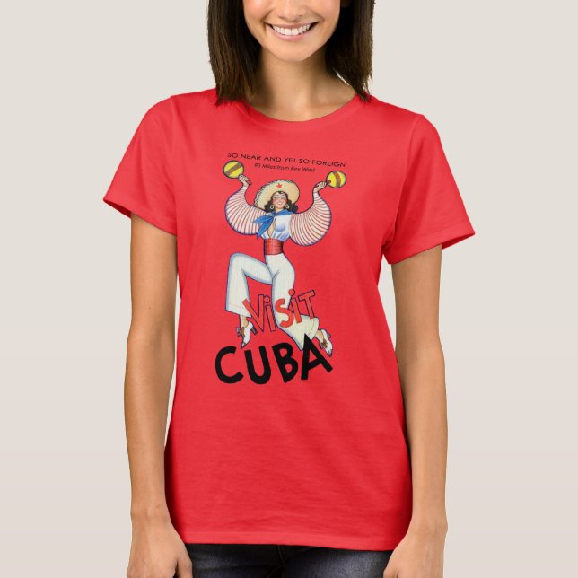 T-shirt Visiter Cuba Girl (Devant)